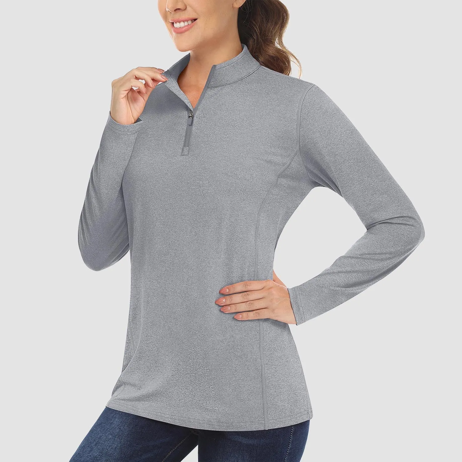 Women's Sun Protection Shirt Long Sleeve 1/4 Zip UPF50  UV Shirts Quick Dry