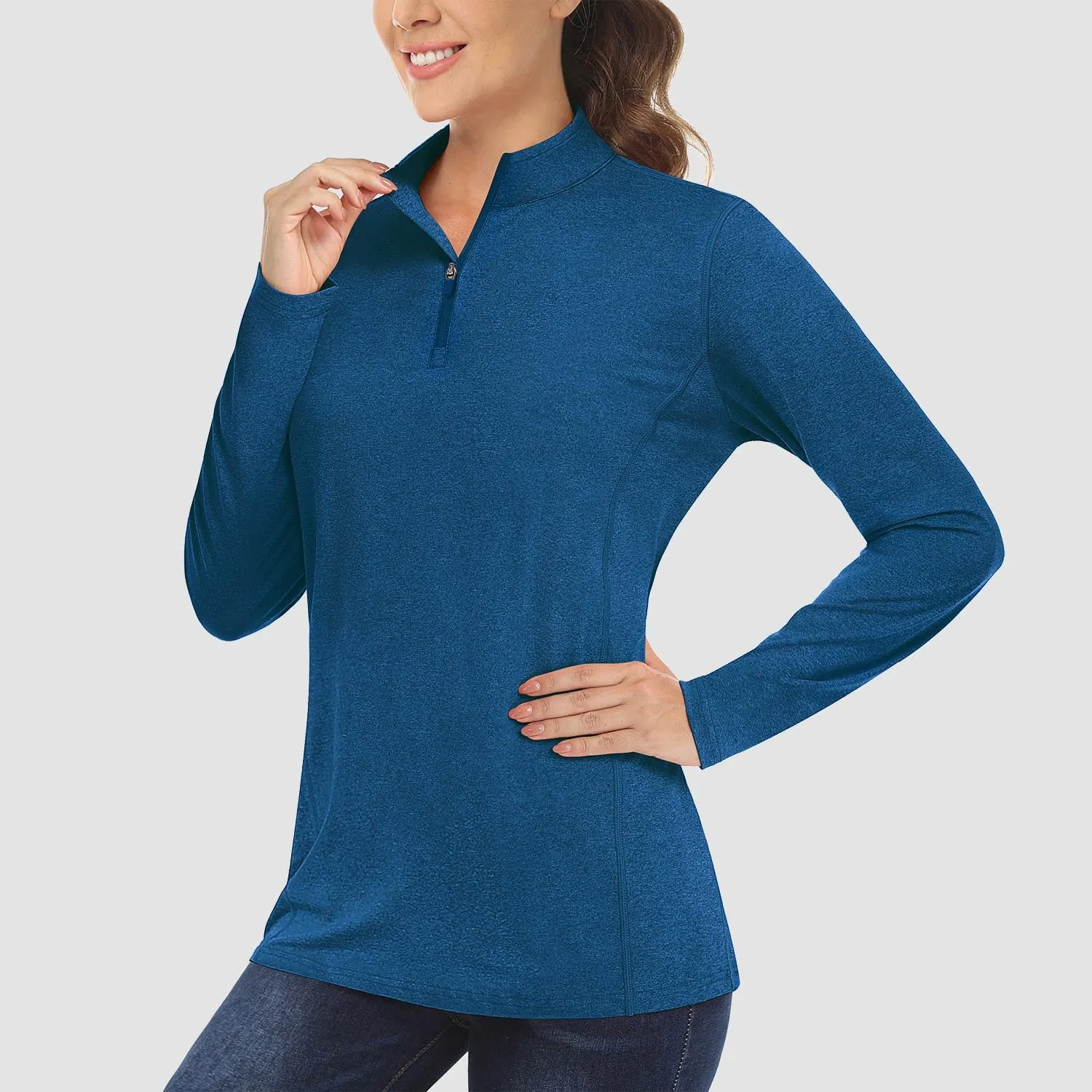 Women's Sun Protection Shirt Long Sleeve 1/4 Zip UPF50  UV Shirts Quick Dry