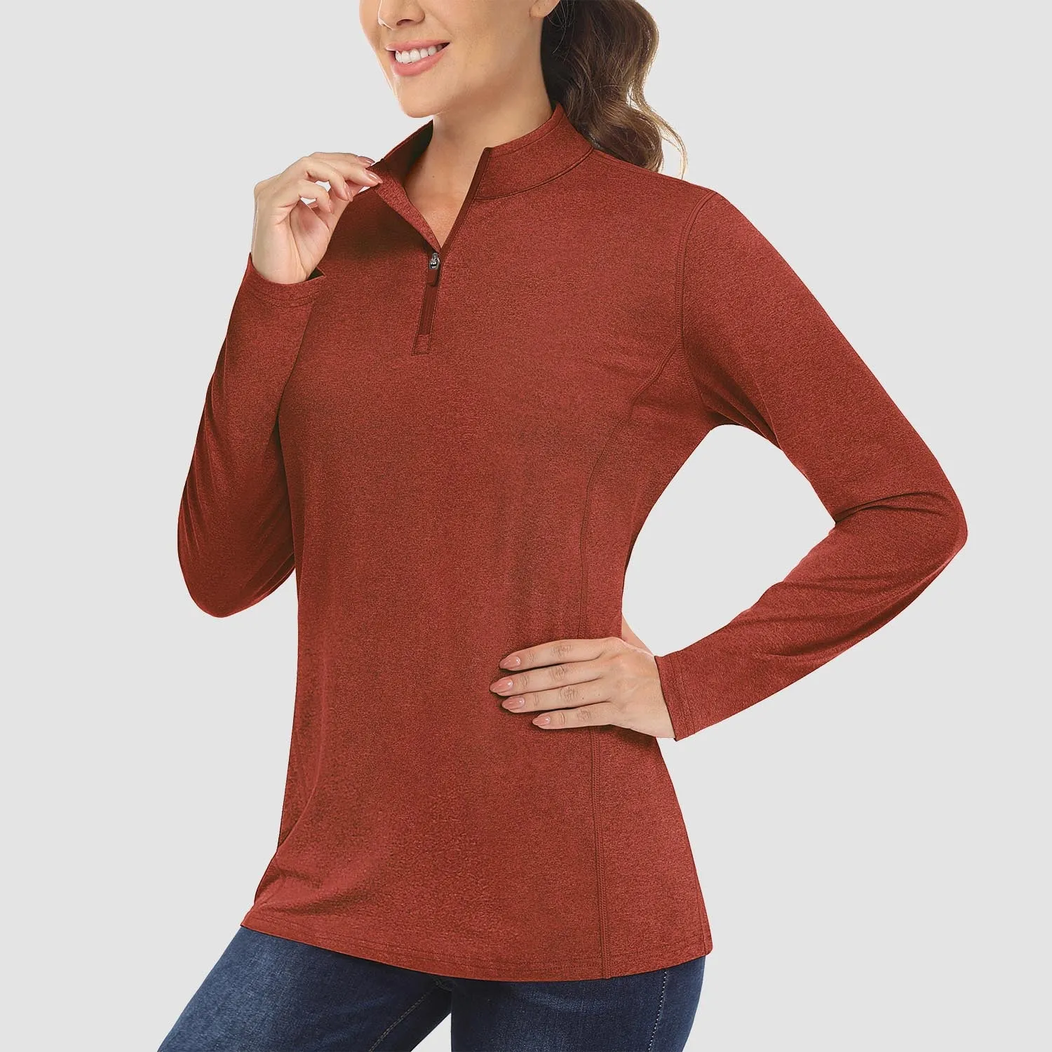 Women's Sun Protection Shirt Long Sleeve 1/4 Zip UPF50  UV Shirts Quick Dry