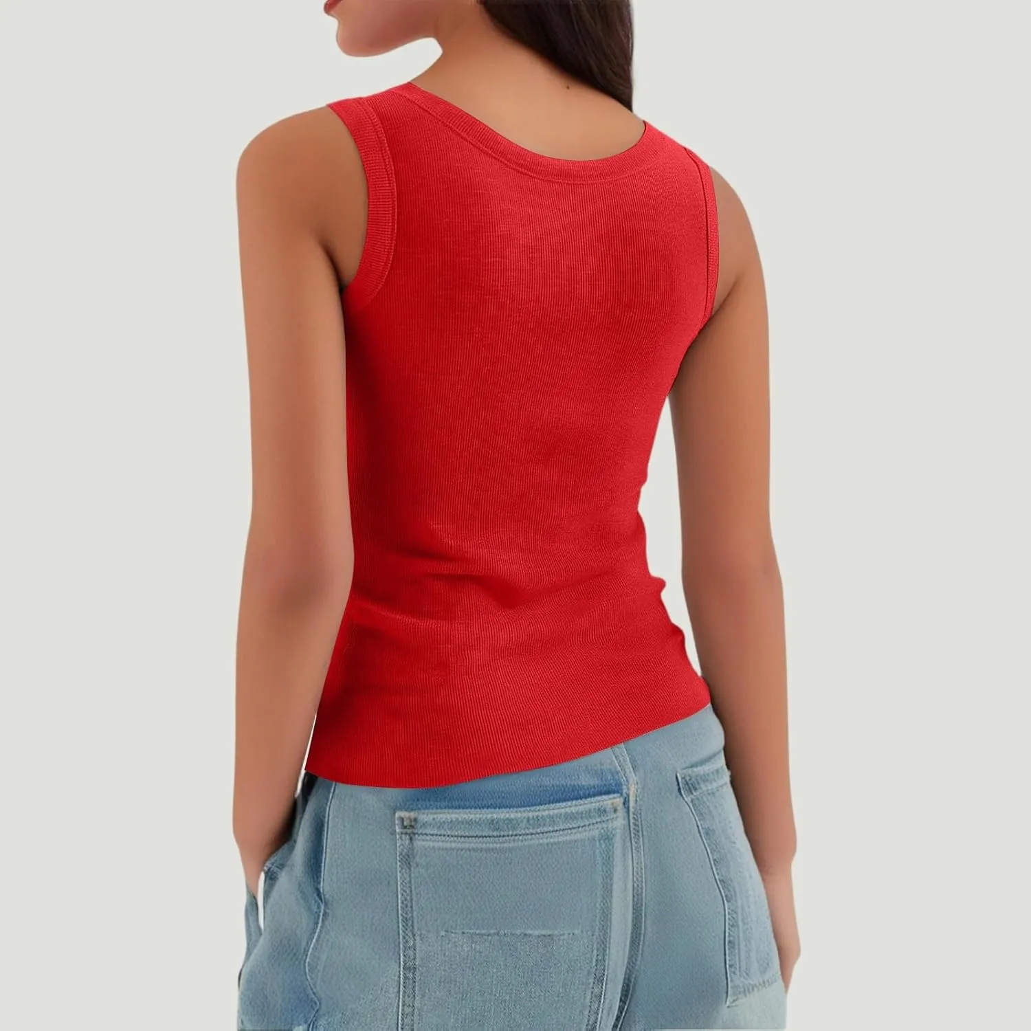 Womens Tank Top 2025 Built in Bra Adjustable Spaghetti Strap Workout Tops Gym Shirts Sleeveless Basic Under Clothes