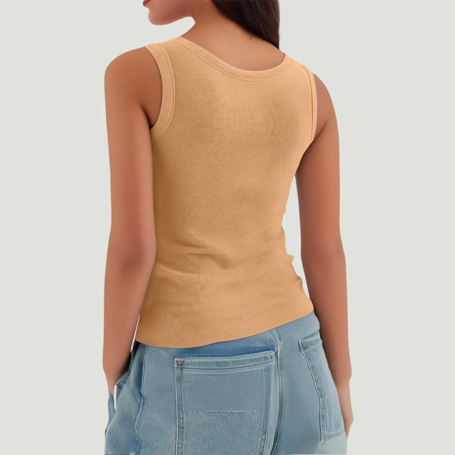 Womens Tank Top 2025 Built in Bra Adjustable Spaghetti Strap Workout Tops Gym Shirts Sleeveless Basic Under Clothes