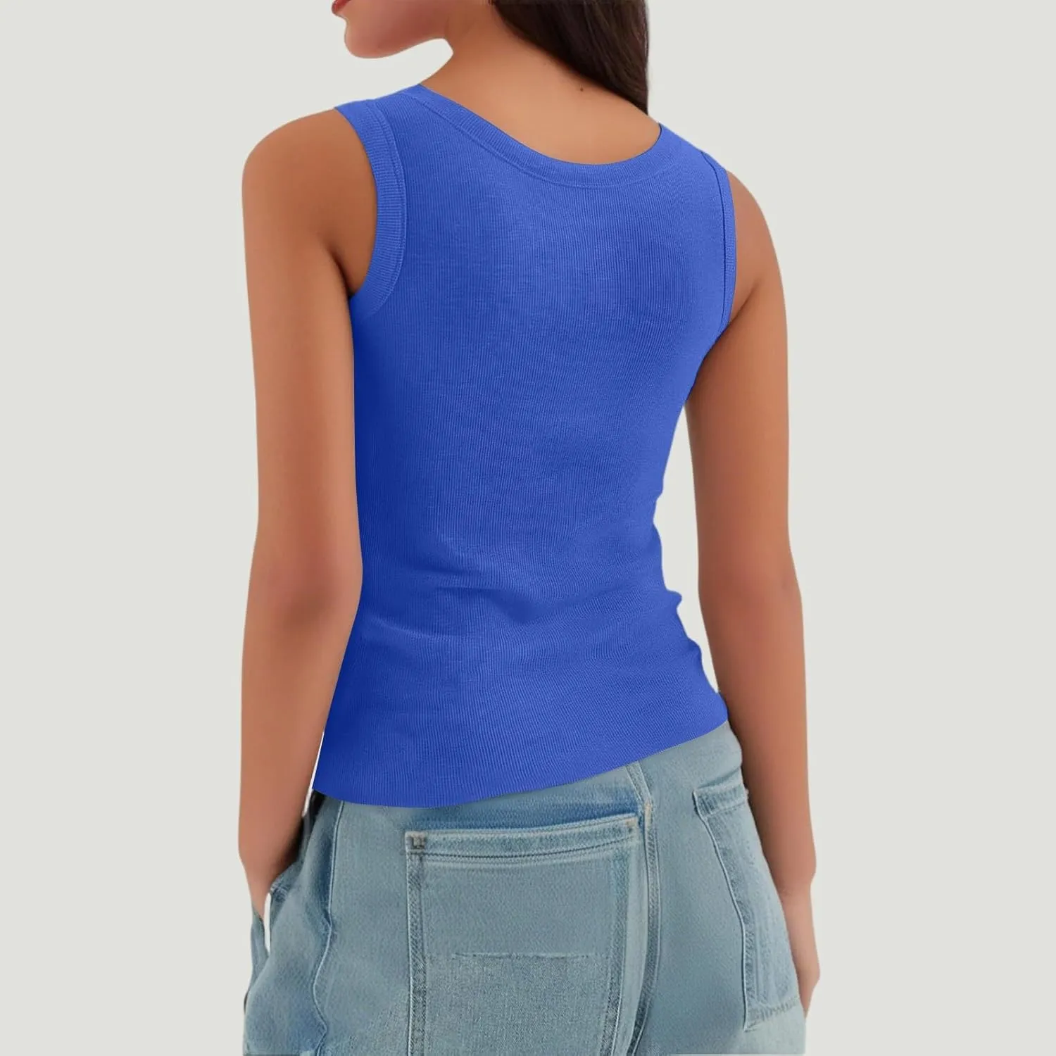Womens Tank Top 2025 Built in Bra Adjustable Spaghetti Strap Workout Tops Gym Shirts Sleeveless Basic Under Clothes