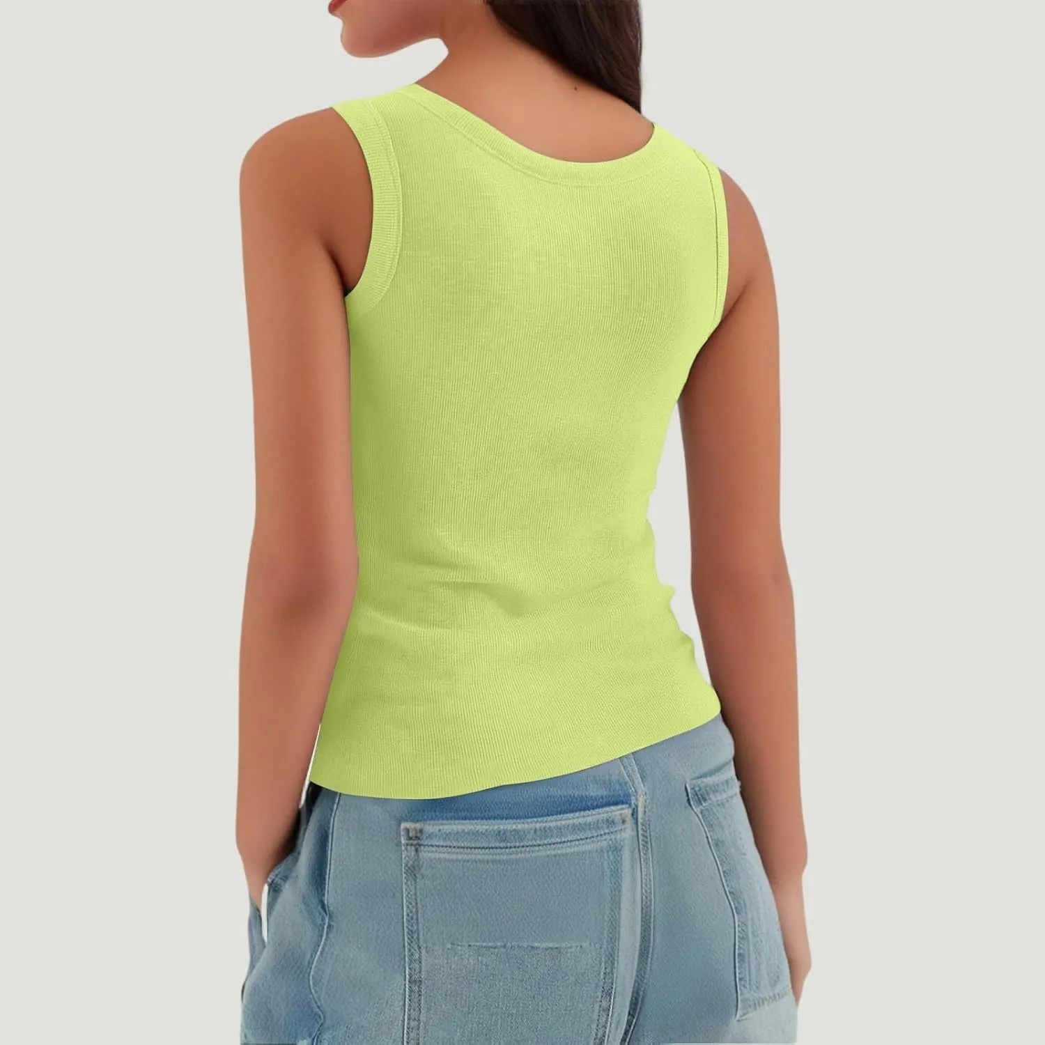 Womens Tank Top 2025 Built in Bra Adjustable Spaghetti Strap Workout Tops Gym Shirts Sleeveless Basic Under Clothes