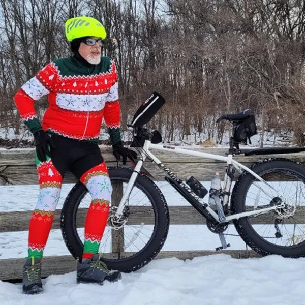 Women's Ugly Christmas Sweater Short Sleeve Cycling Jersey