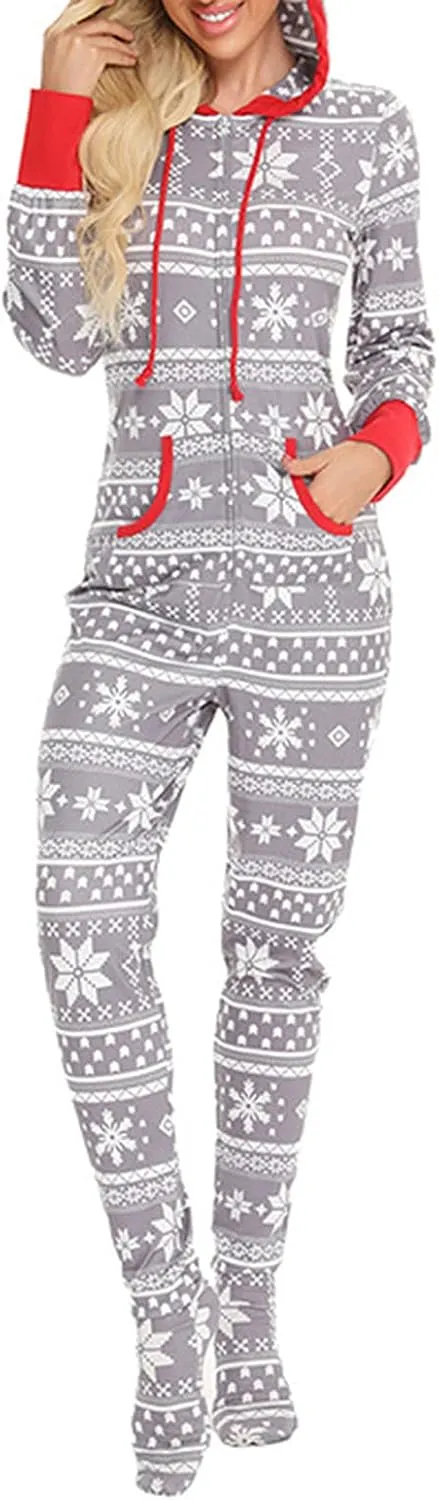 Womens Waffle Knit Pajama Sets Women's Feet Hooded Pajamas Suit Soft Warm Sleepwear Soft Silky Sleepwear Loungewear