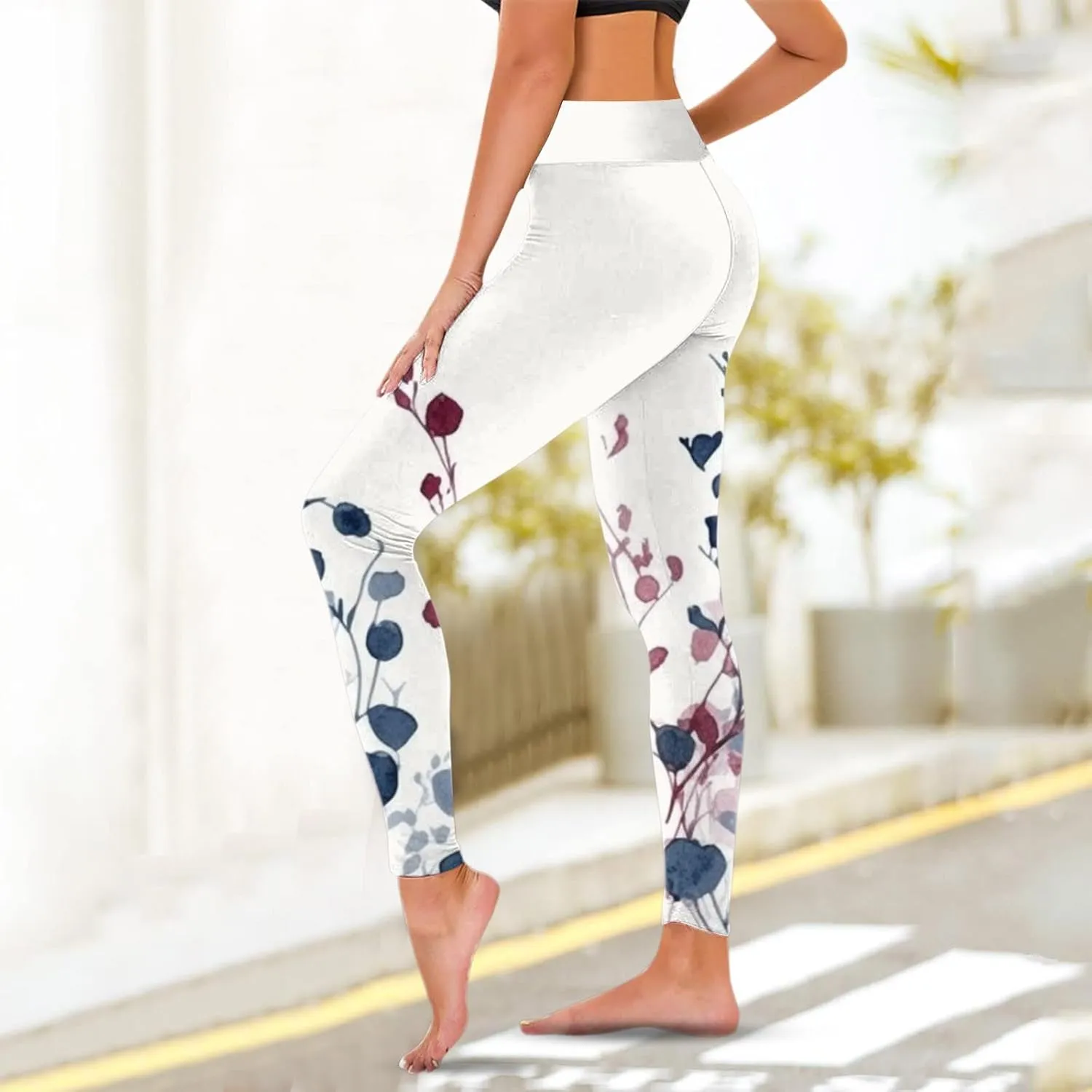 Womens Workout Pants Strethcy Patchwork Yoga Pants Sport Running Casual Yoga Pants Leggings with Cutouts for Women