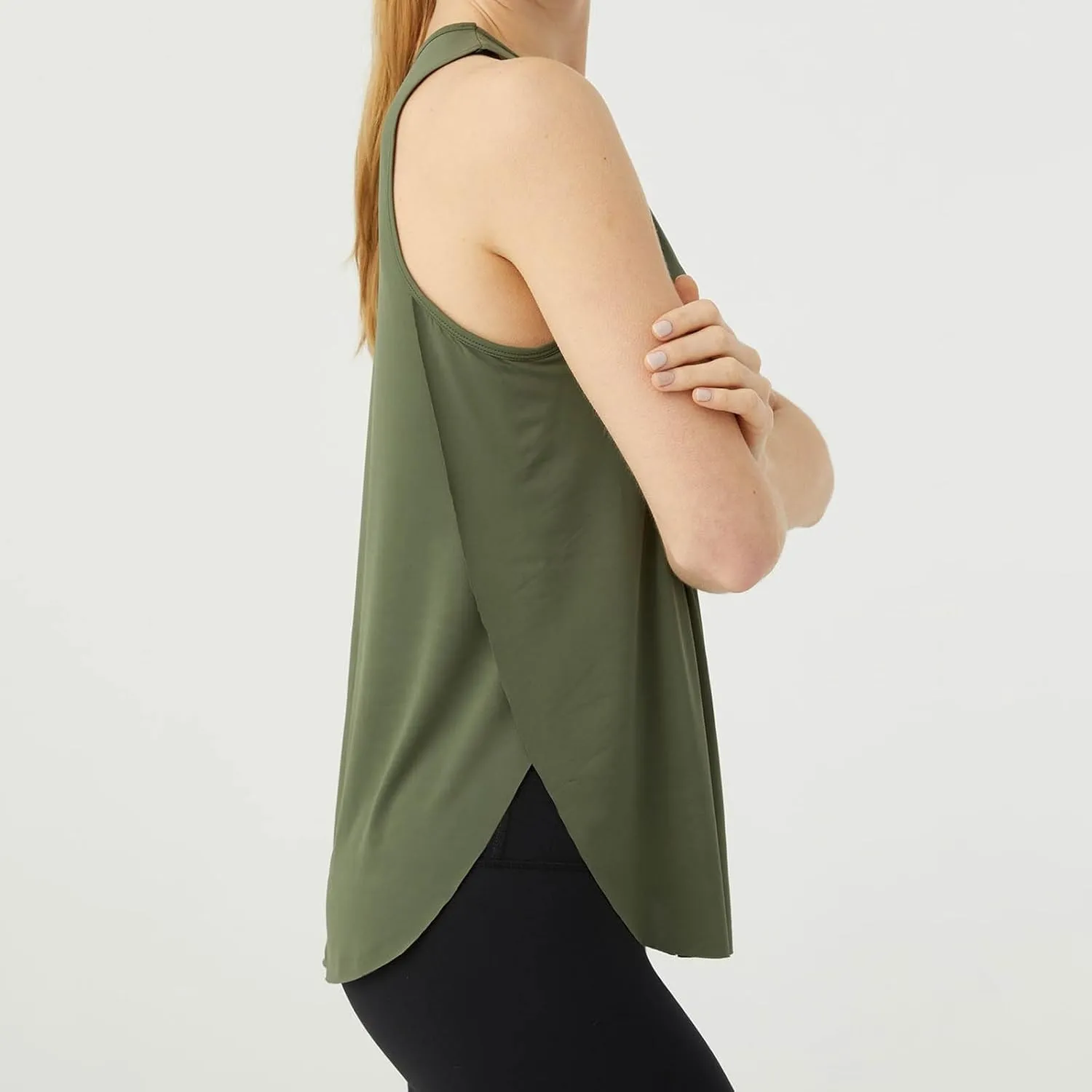 Womens Workout Tank Tops Solid Color Sleeveless Athletic Yoga Gym Tank Tops Quick Dry Loose Fit Sports Shirts