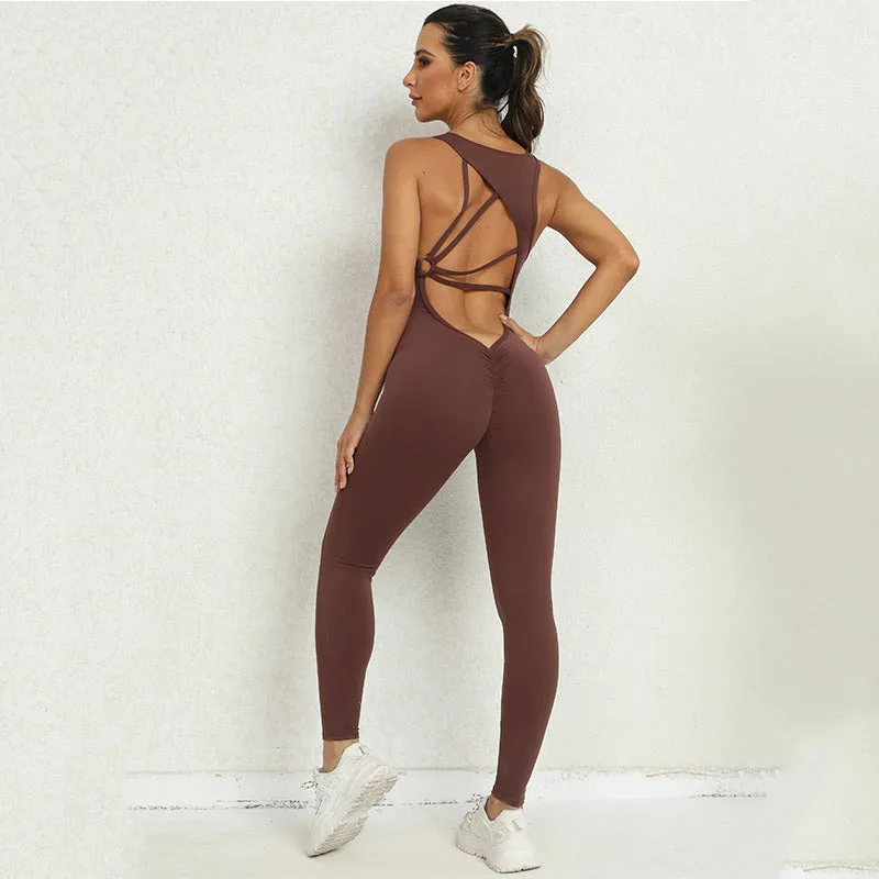 Women's Yoga Jumpsuit, Sleeveless, V-back