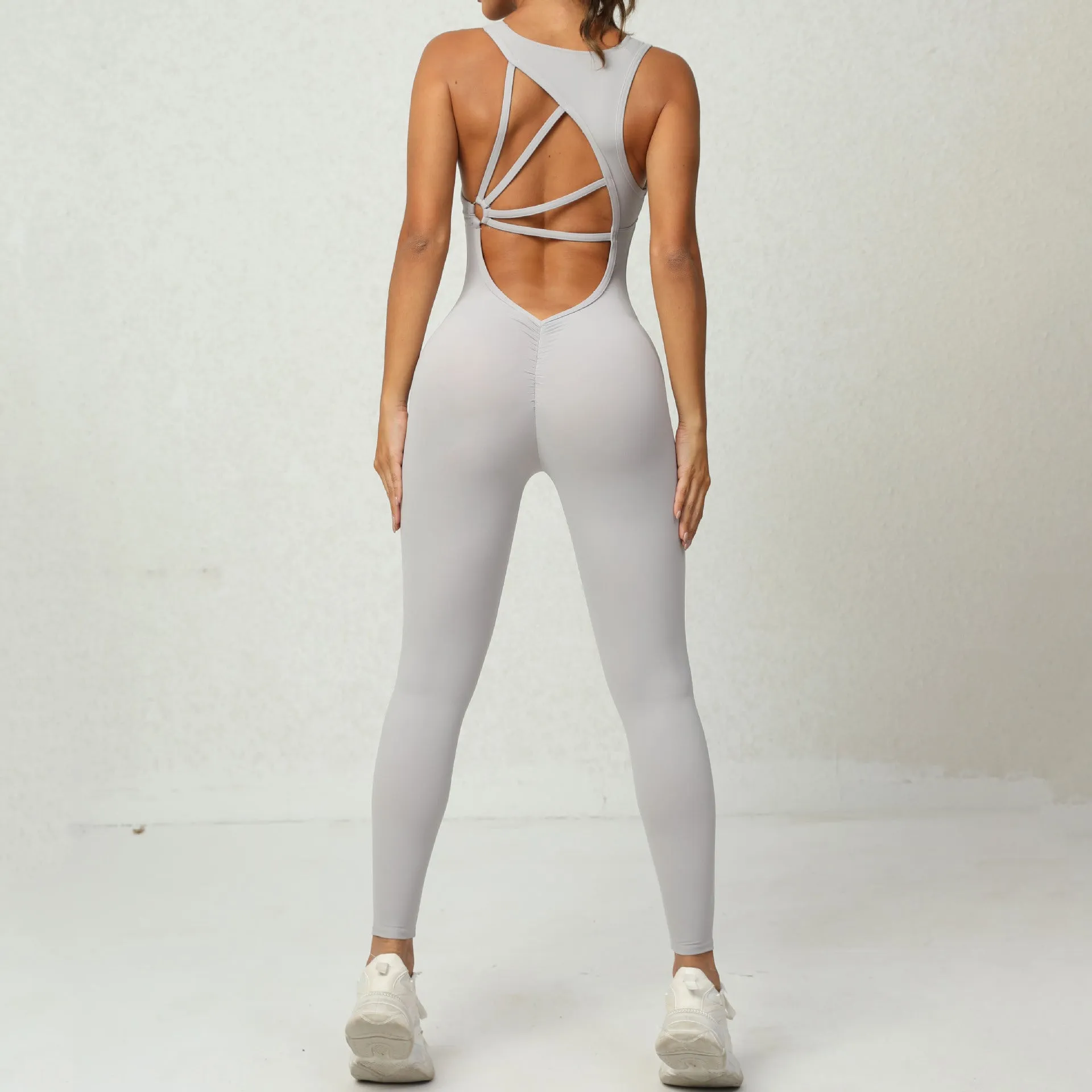 Women's Yoga Jumpsuit, Sleeveless, V-back