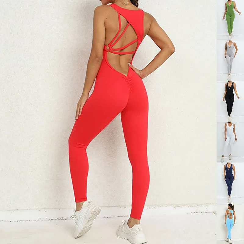 Women's Yoga Jumpsuit, Sleeveless, V-back