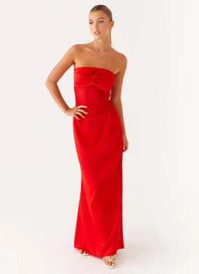 Rewind Maxi Dress - Tangerine Piped-Edge