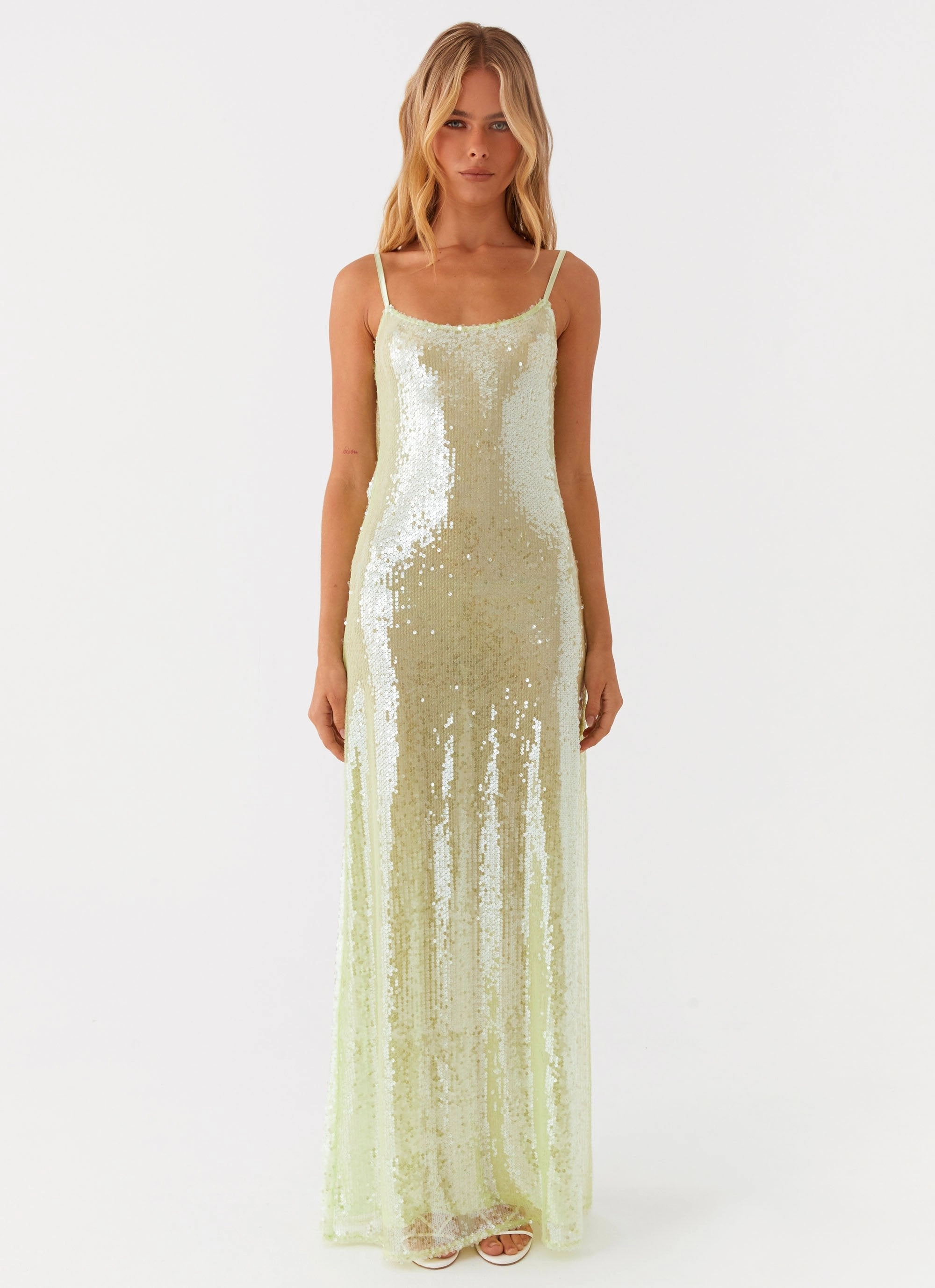 Fast Chic Higher Level Sequin Maxi Dress - Mint