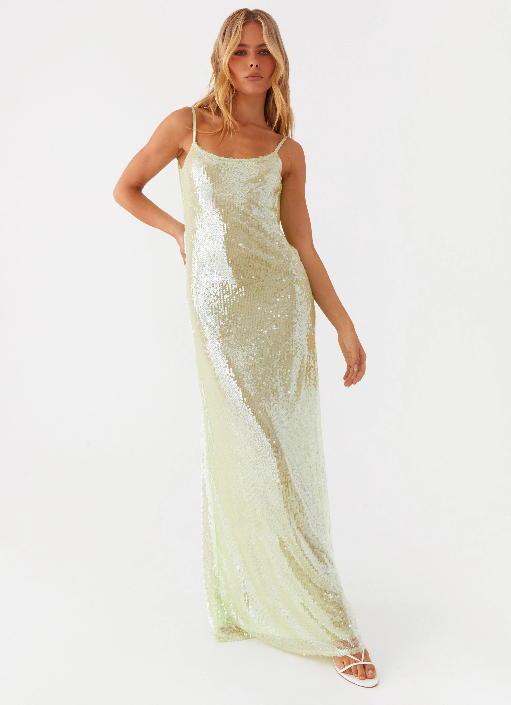 Higher Level Sequin Maxi Dress - Mint Fitted Design