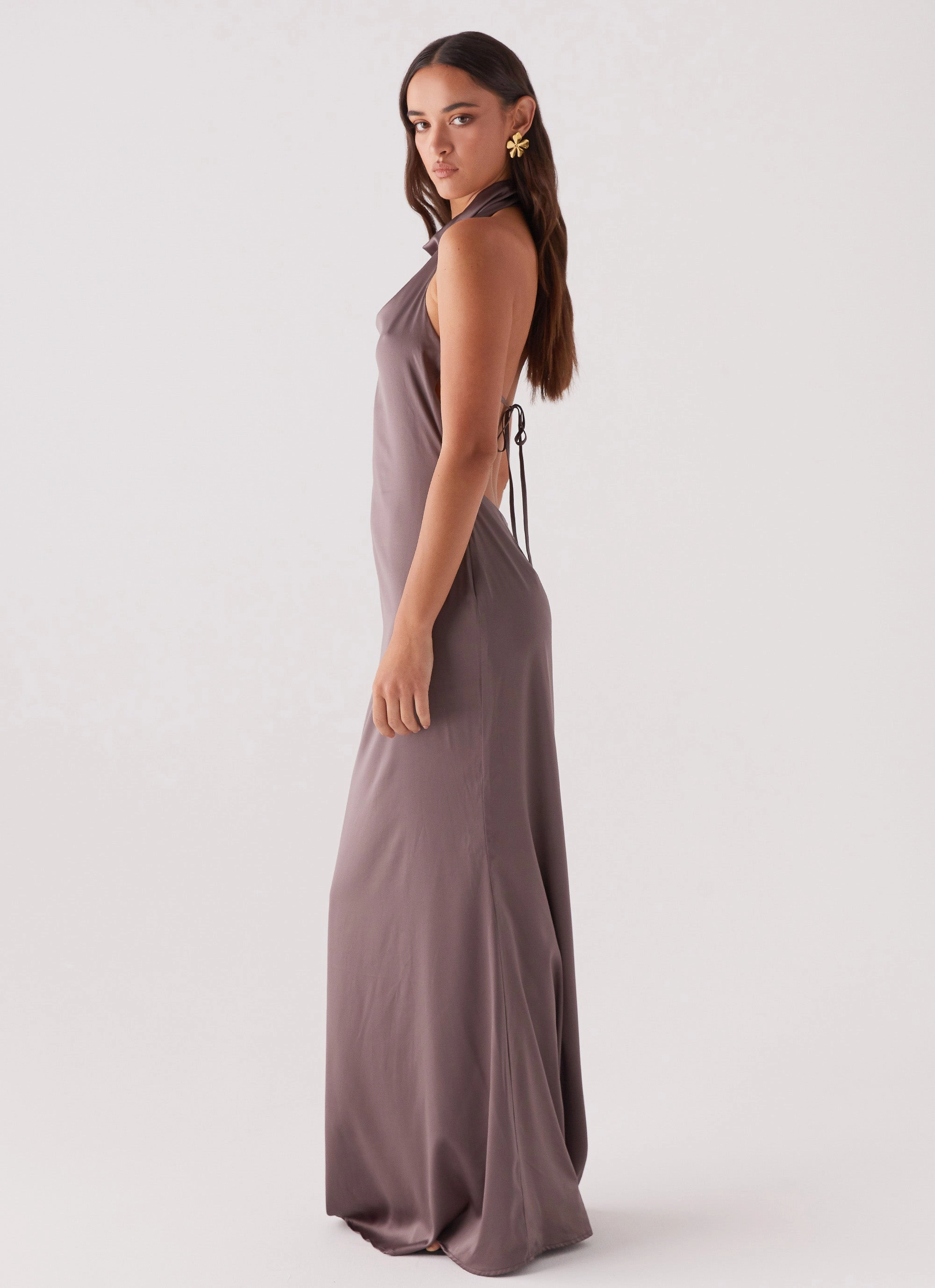 Wynn Satin Maxi Dress - Chocolate Light Mood