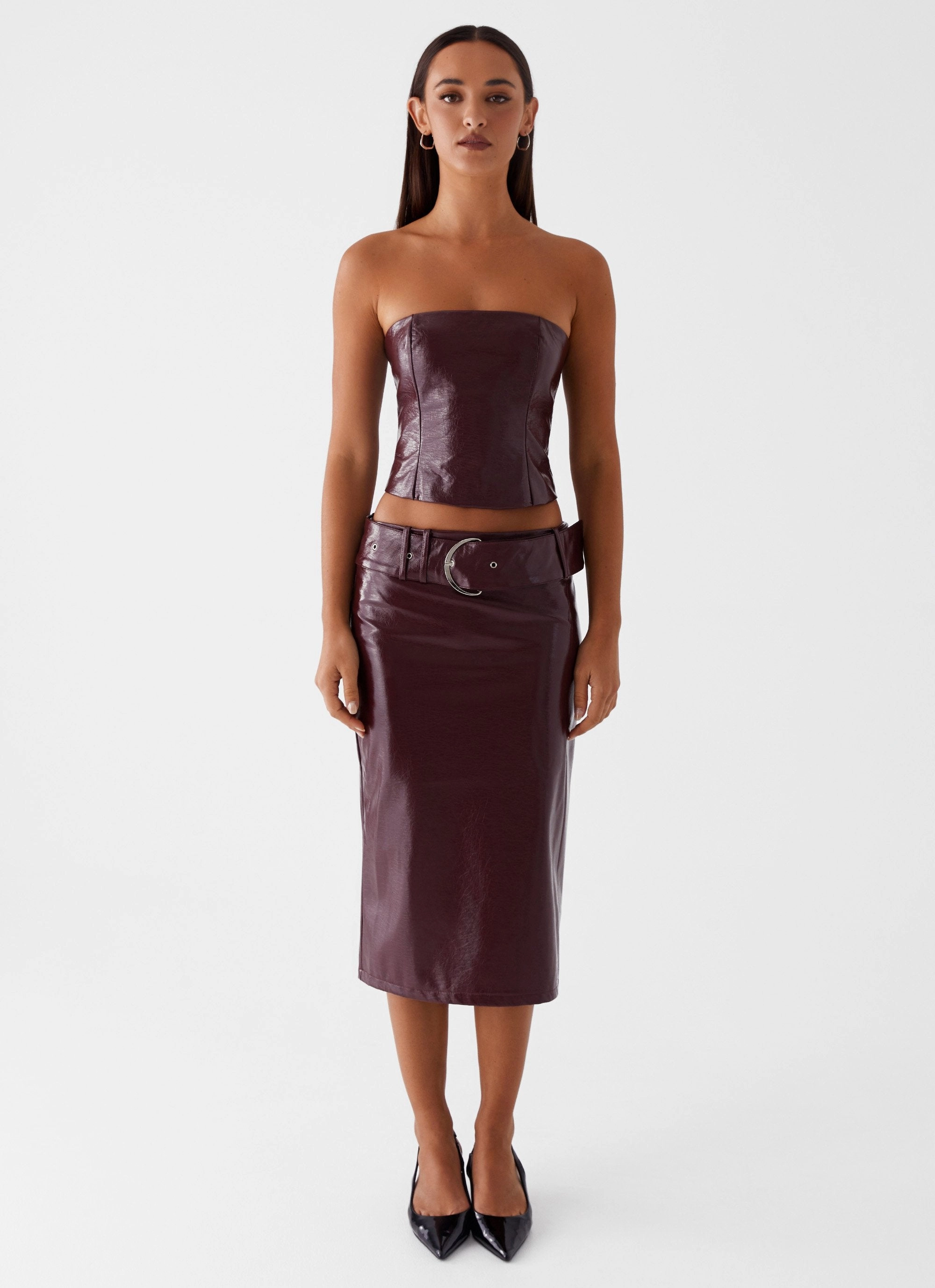 ZeroWaste Pattern Textured Weave Wynnie Cami Top - Cherry Red