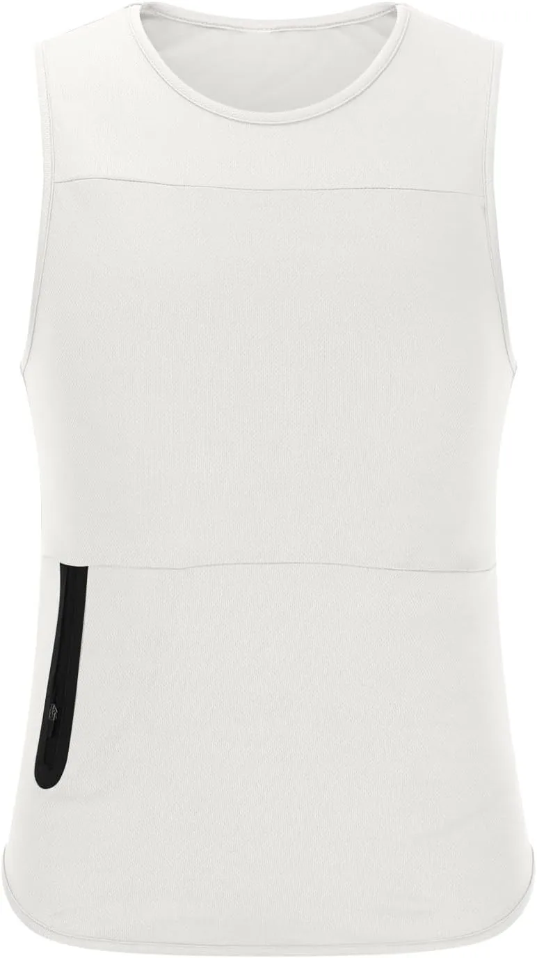 Xiaojmake Men's Athletic Tank Tops Zipper Pocket Sportswear Fitness Boxing Jersey Sleeveless Workout Sports Muscle Tee Shirt