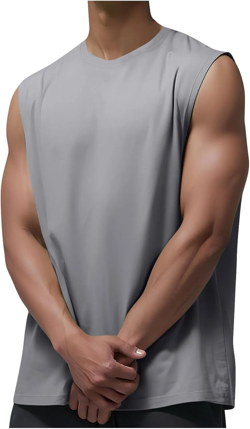 Xiaojmake Mens Sleeveless UPF 50  Tank Shirts Quick Dry Workout Tank Top UV Protection Running Gym Outdoor Athletic T Shirts