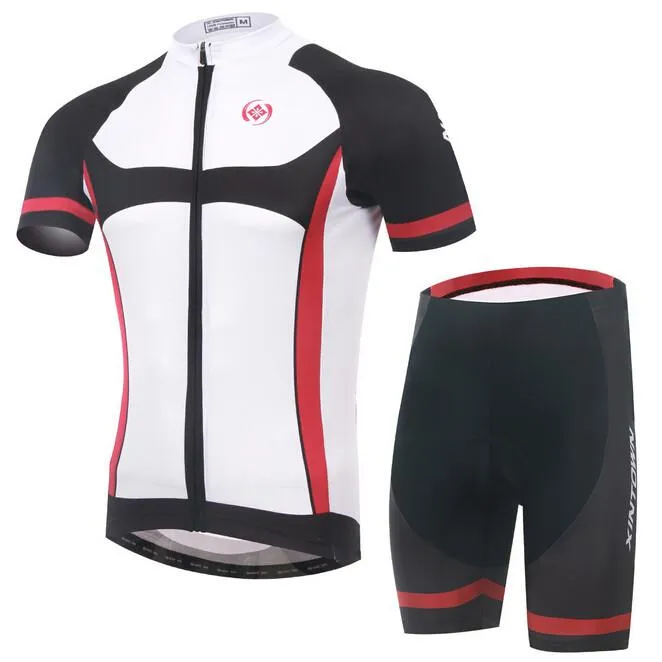 XINTOWN White Black Short Sleeve Cycling Jersey Set