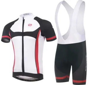 XINTOWN White Black Short Sleeve Cycling Jersey Set