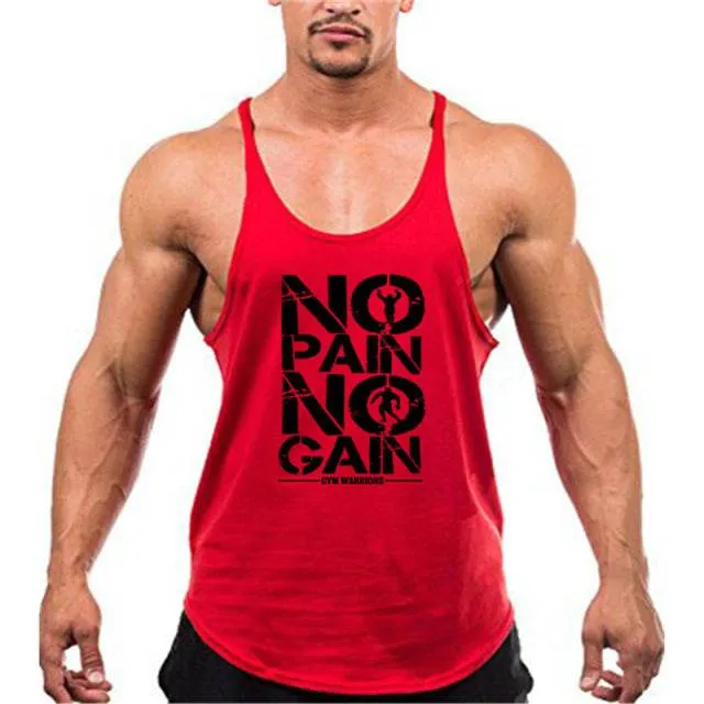 Y Back Gym Stringer Tank Top Men Cotton Clothing Bodybuilding Sleeveless Shirt Fitness Vest Muscle Singlets Workout Tank