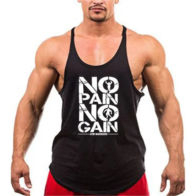 Y Back Gym Stringer Tank Top Men Cotton Clothing Bodybuilding Sleeveless Shirt Fitness Vest Muscle Singlets Workout Tank