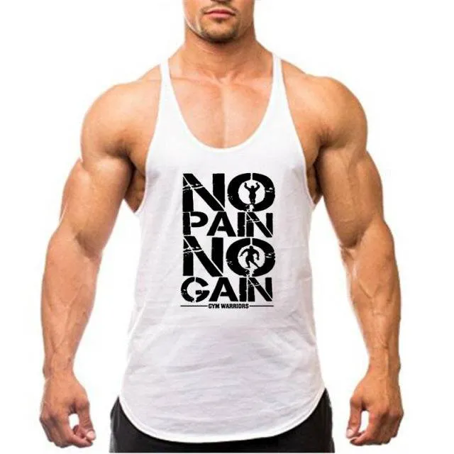 Y Back Gym Stringer Tank Top Men Cotton Clothing Bodybuilding Sleeveless Shirt Fitness Vest Muscle Singlets Workout Tank