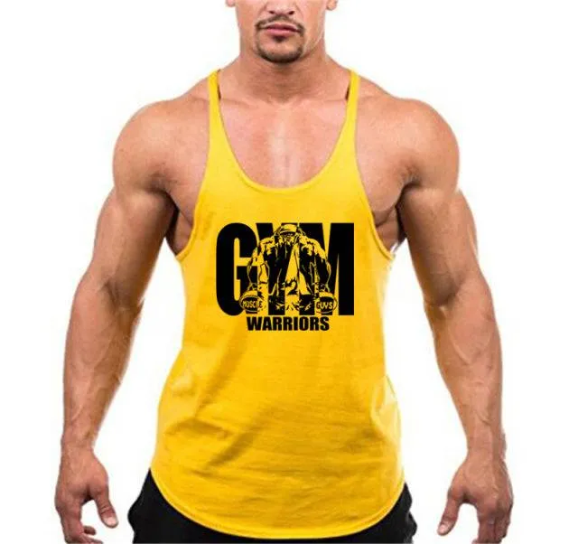 Y Back Gym Stringer Tank Top Men Cotton Clothing Bodybuilding Sleeveless Shirt Fitness Vest Muscle Singlets Workout Tank