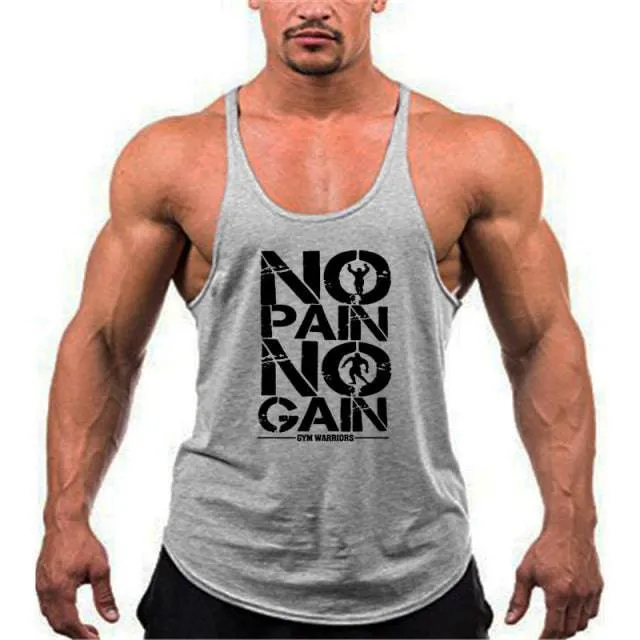 Y Back Gym Stringer Tank Top Men Cotton Clothing Bodybuilding Sleeveless Shirt Fitness Vest Muscle Singlets Workout Tank