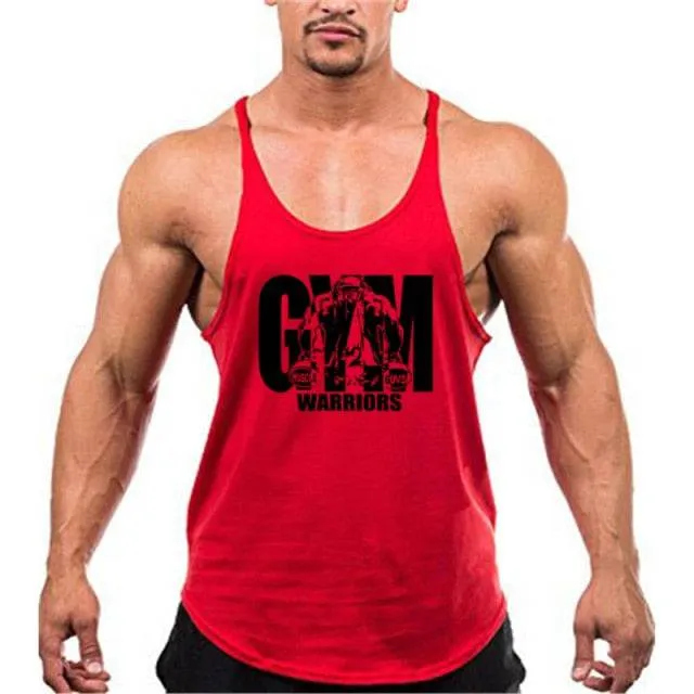 Y Back Gym Stringer Tank Top Men Cotton Clothing Bodybuilding Sleeveless Shirt Fitness Vest Muscle Singlets Workout Tank