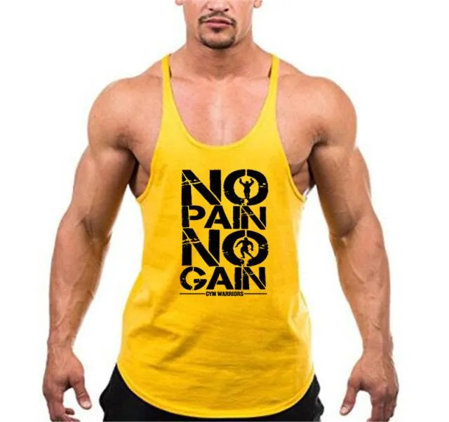 Y Back Gym Stringer Tank Top Men Cotton Clothing Bodybuilding Sleeveless Shirt Fitness Vest Muscle Singlets Workout Tank
