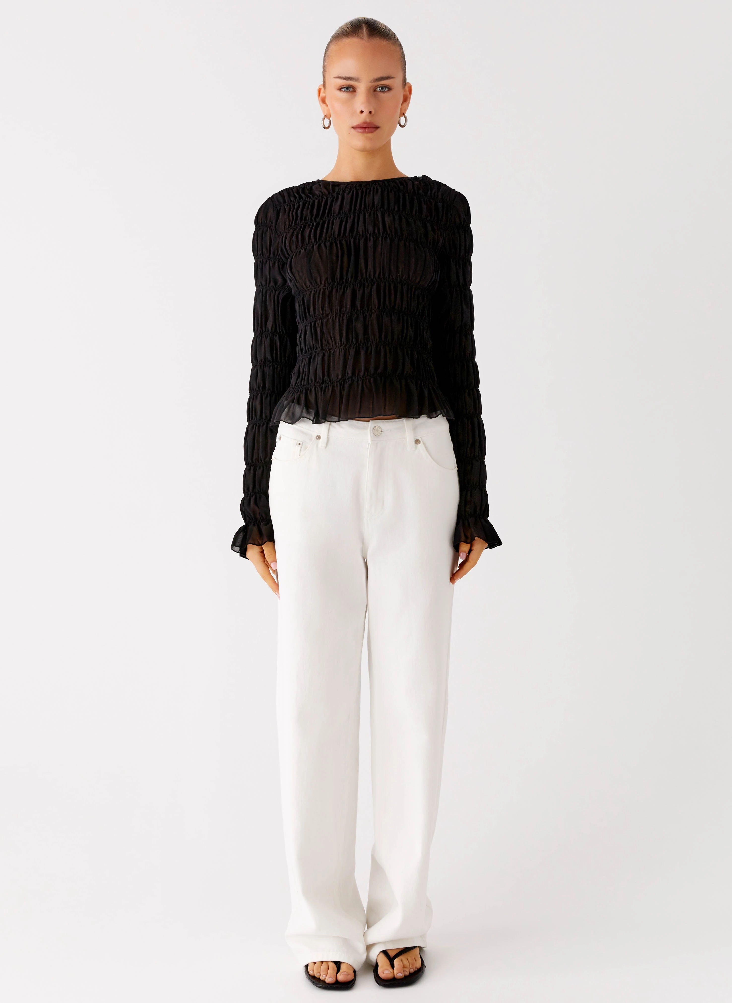 LightweightConstruction Bella Long Sleeve Top - Black