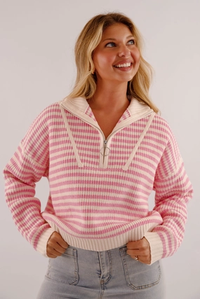 Giving Compliments Pullover Sweater-Pink WrinkleResistant Cloth