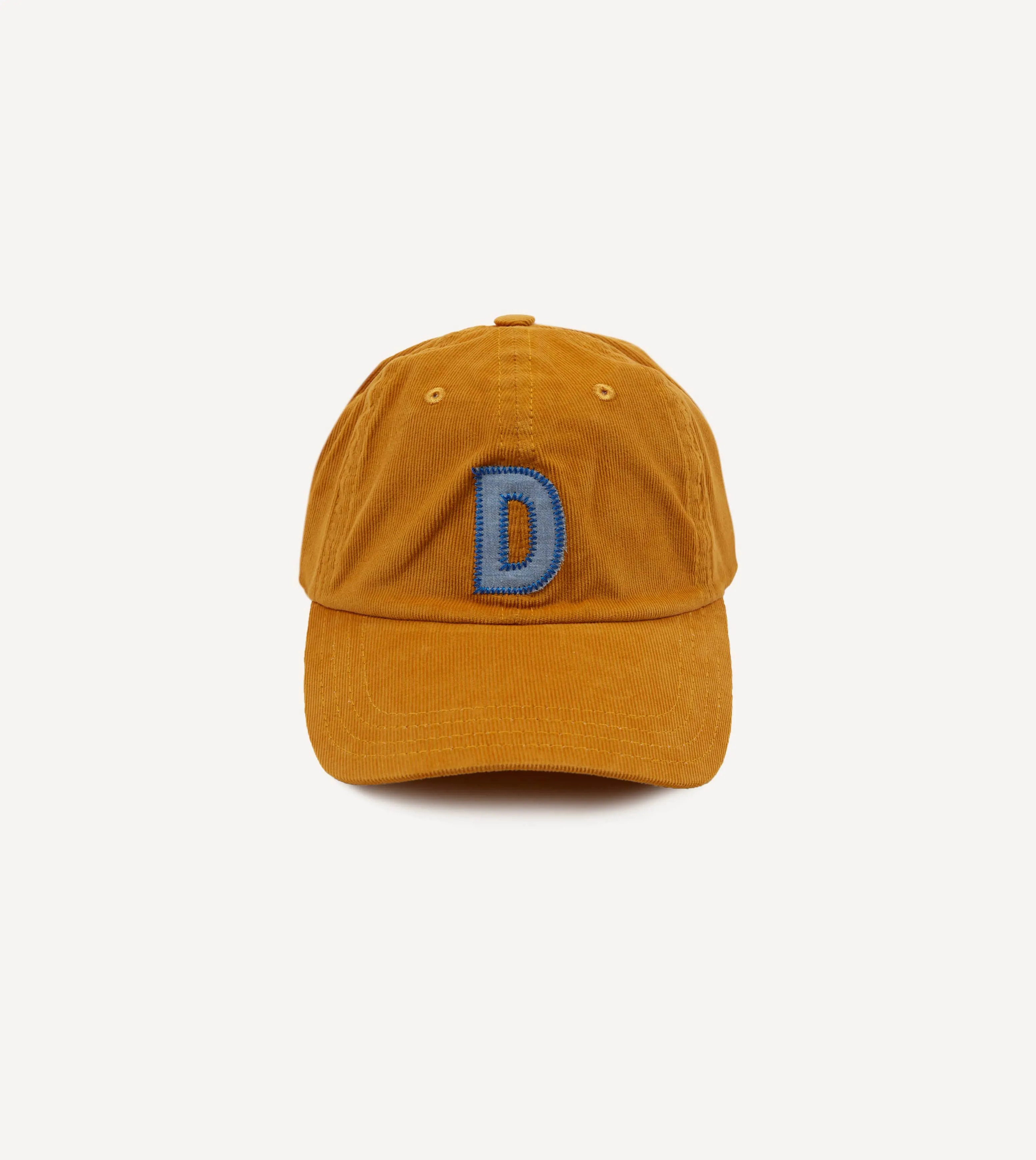 Yellow Chambray 'D' Appliqué Corduroy Baseball Cap