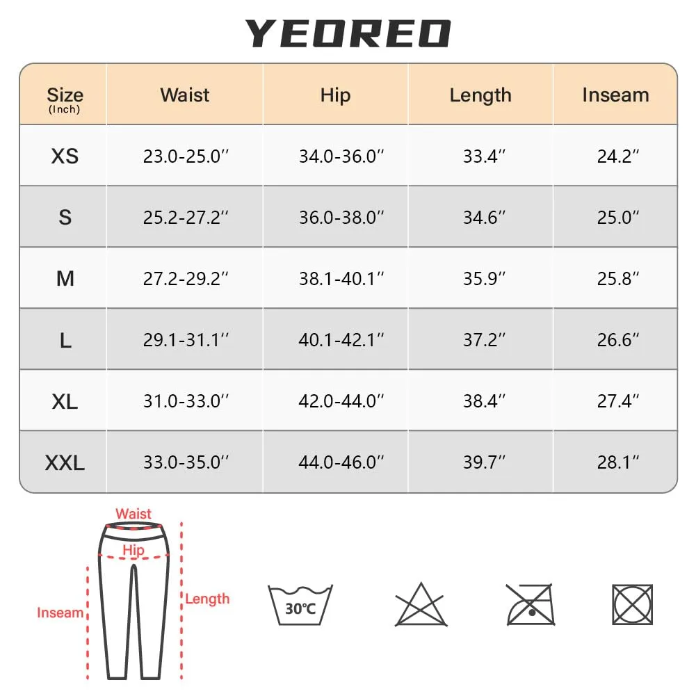 YEOREO Leggings with Pockets for Women Charm Scrunch Workout Leggings V Cross Waist Butt Lifting Gym Yoga Pants Black S