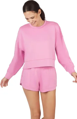 Yogalicious Softlite Zuri Cropped Crew Pullover Sweatshirt and Softlite Zuri Drawstring Short Set