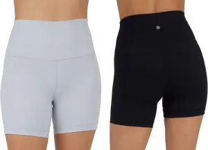 Yogalicious Womens 5, 7 High Waisted Biker Shorts Squat Proof Workout Yoga Short 2 Pack