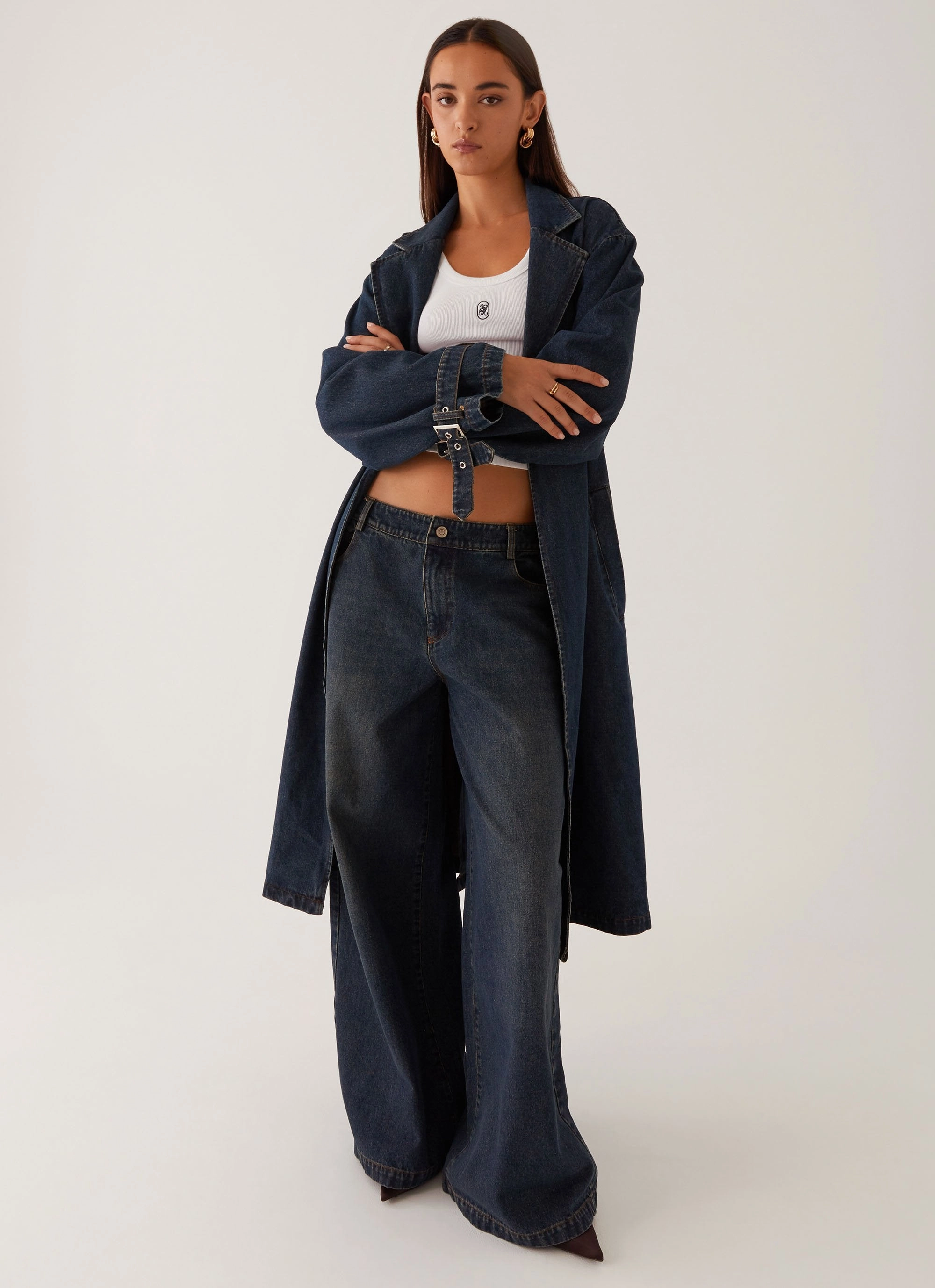 Cold Season Yosemite Oversized Trench Coat - Blue