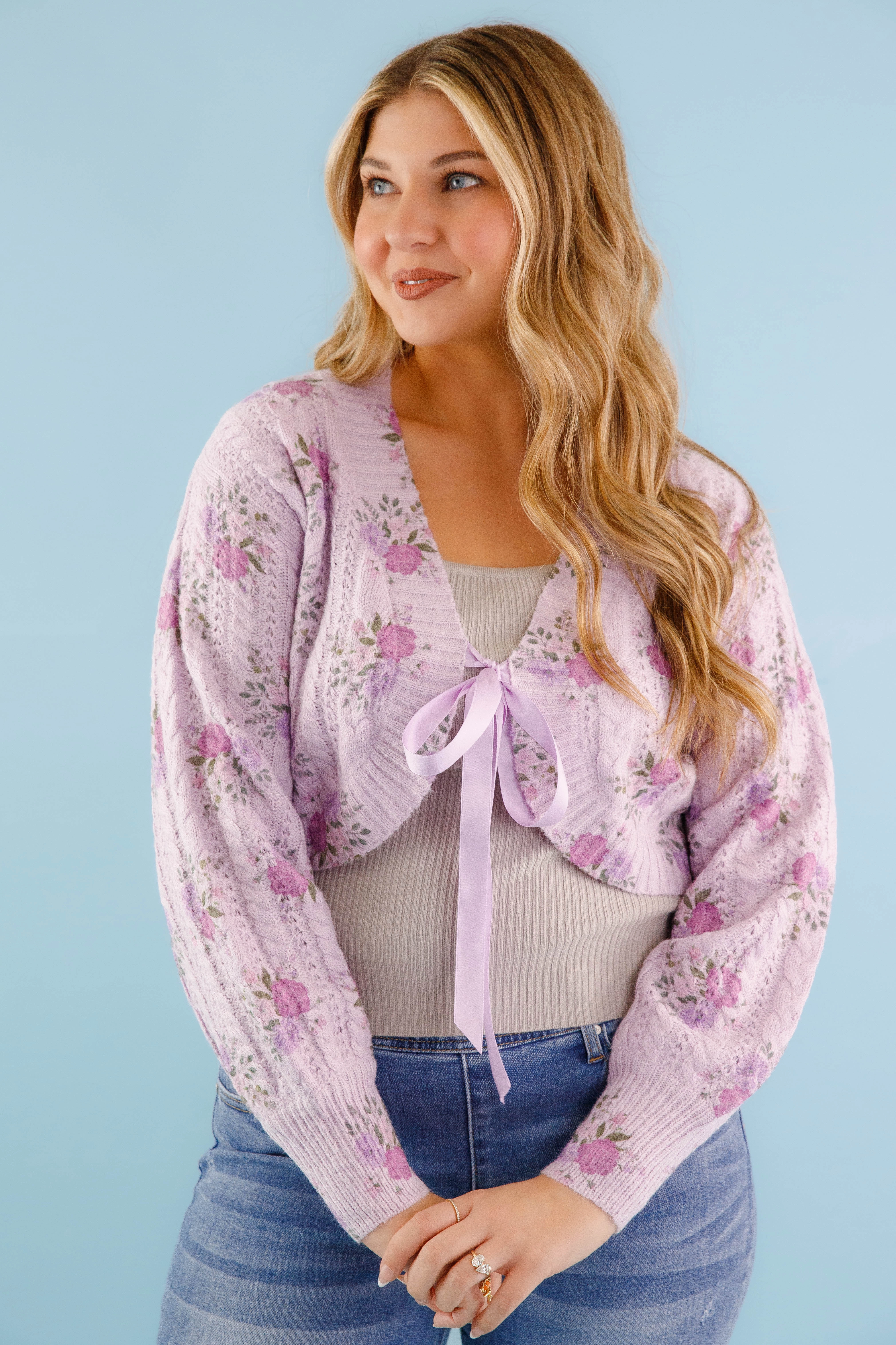 You And I Cardigan-Purple TaglessNecklineComfort