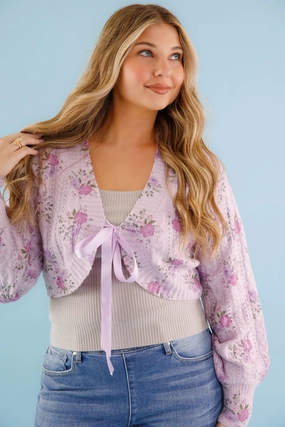 FadeResistant Finish You And I Cardigan-Purple