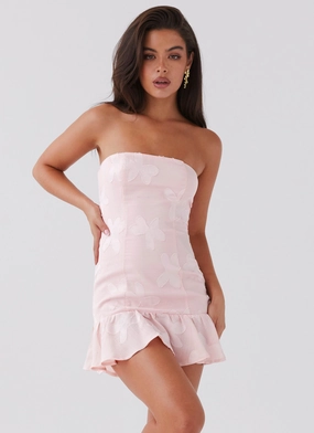 Young Heart Mini Dress - Pink Petal Timeless Waist