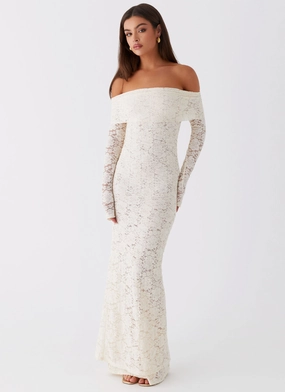 Warranty-Included Comfy Flex Yours Always Lace Maxi Dress - Ivory