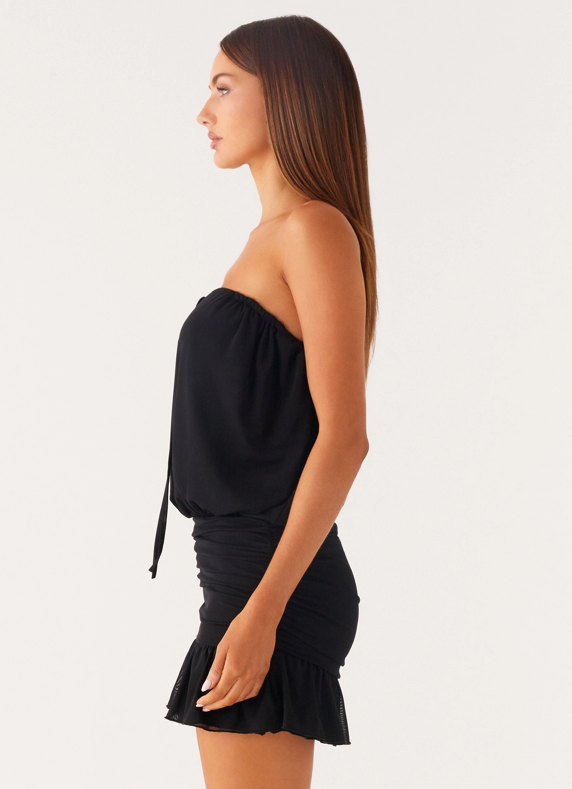 Only A Dream Strapless Mini Dress - Black Elegant Charm Chic formal attire