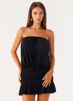 Only A Dream Strapless Mini Dress - Black Polished Style