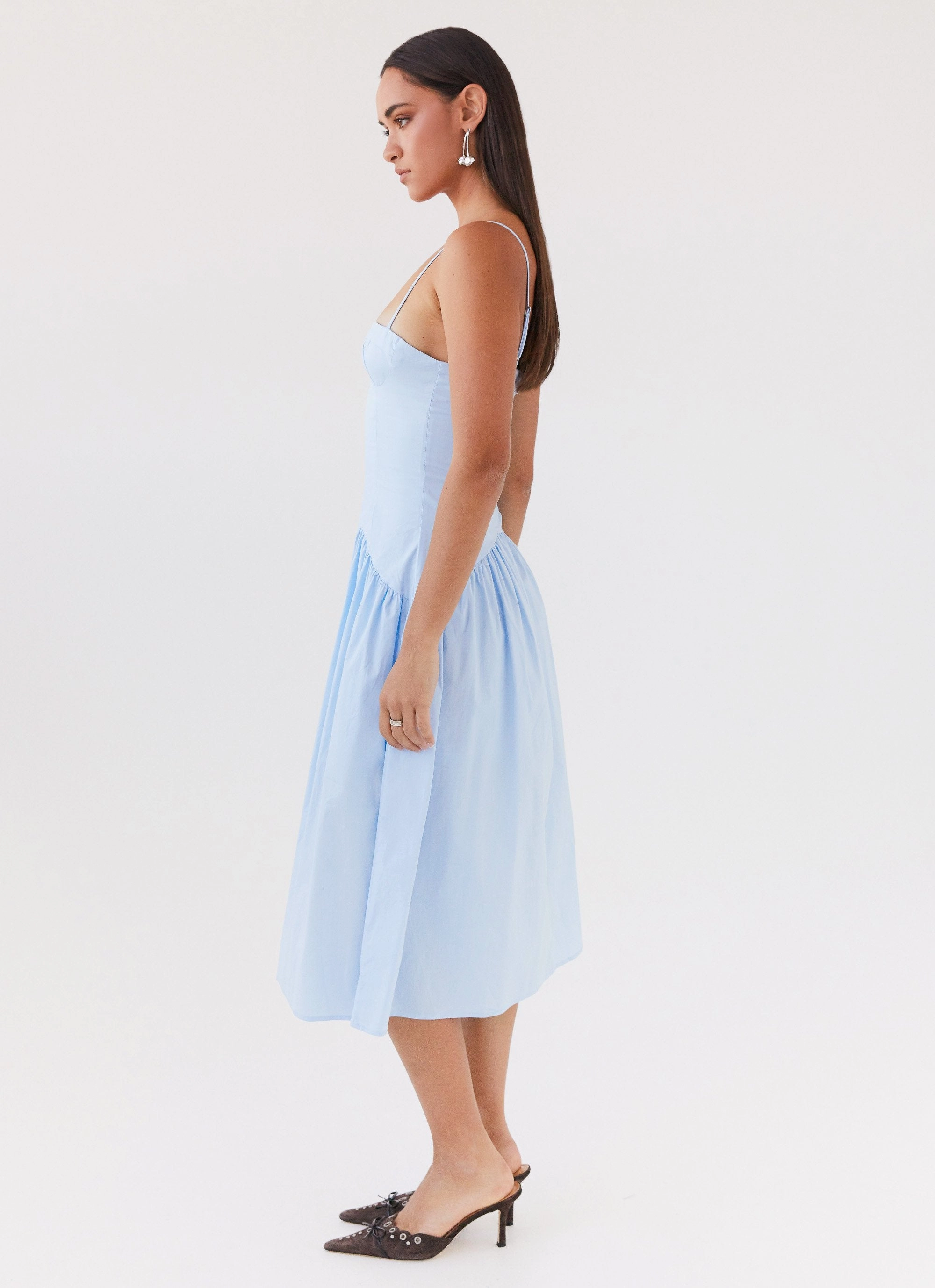 Yvette Corset Midi Dress - Blue Smart Layers Minimalist Style