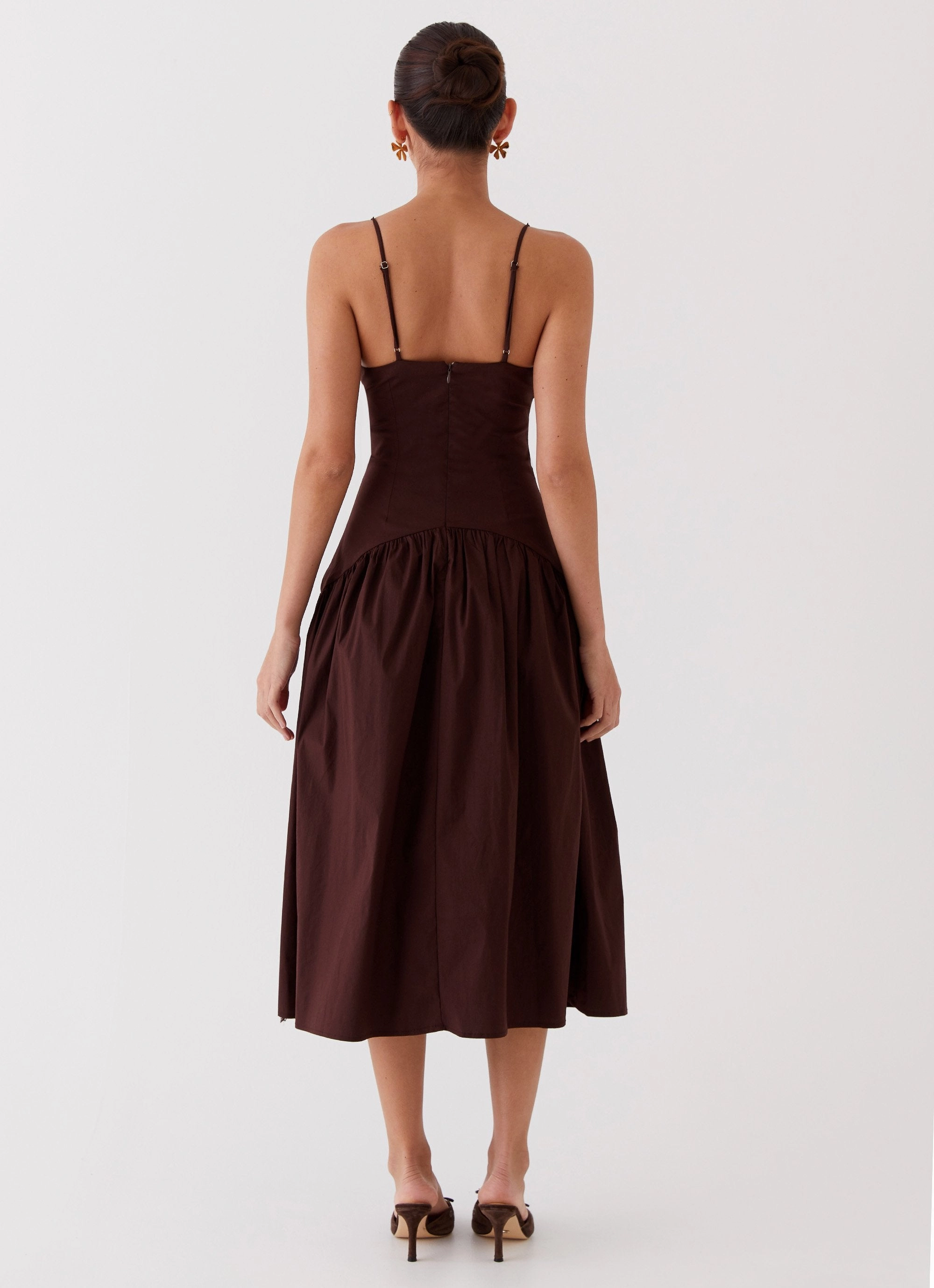Yvette Corset Midi Dress - Chocolate Sleek Design Fit