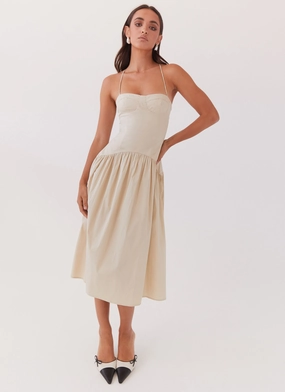 Sleek Wear Yvette Corset Midi Dress - Desert Sage