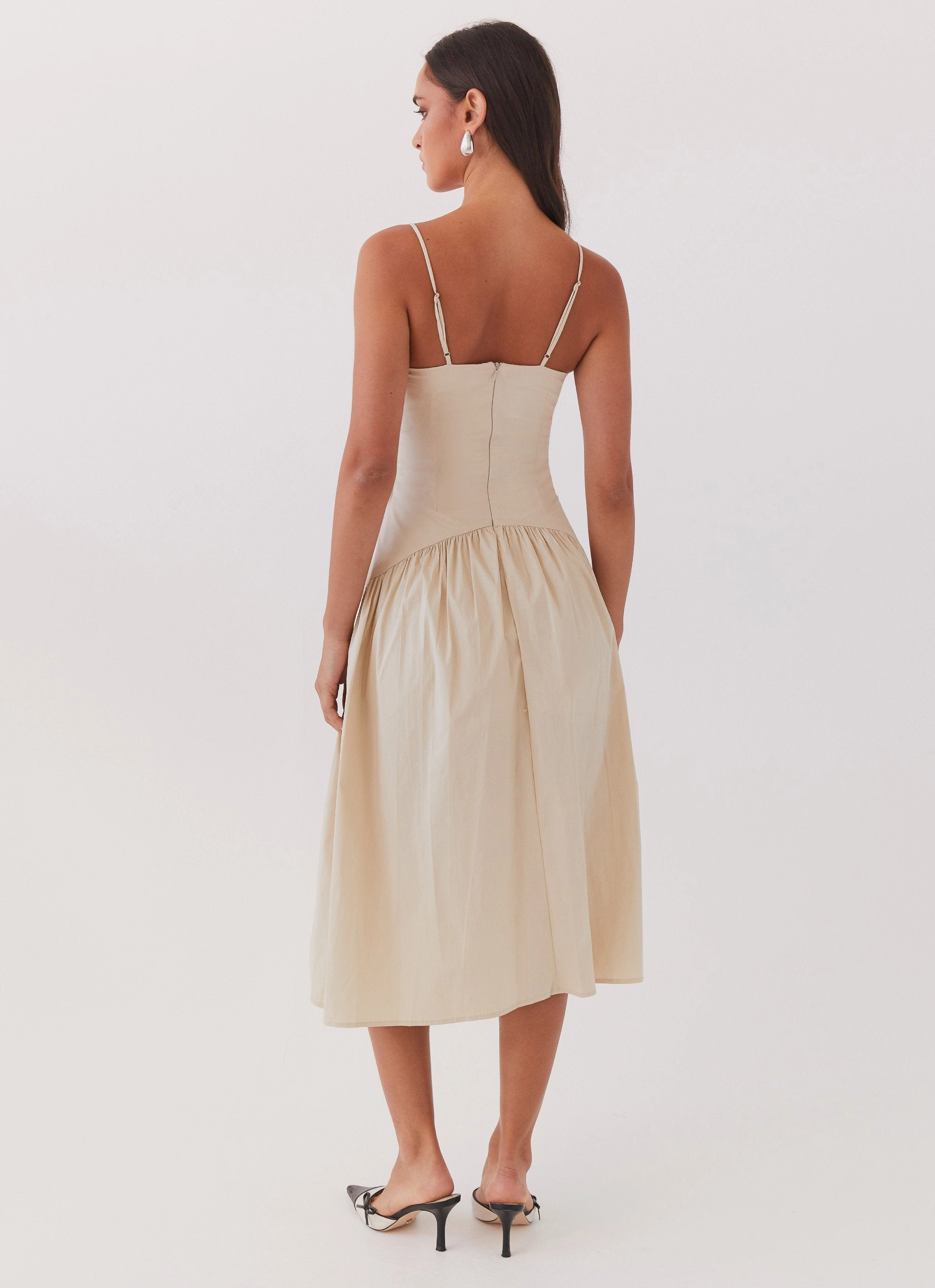 Yvette Corset Midi Dress - Desert Sage Balanced Look Soft Layers