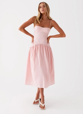 Yvette Corset Midi Dress - Pink Lounge Ready Cozy Vibe