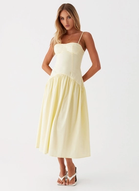 Modern Soft Limited-Edition Yvette Corset Midi Dress - Yellow