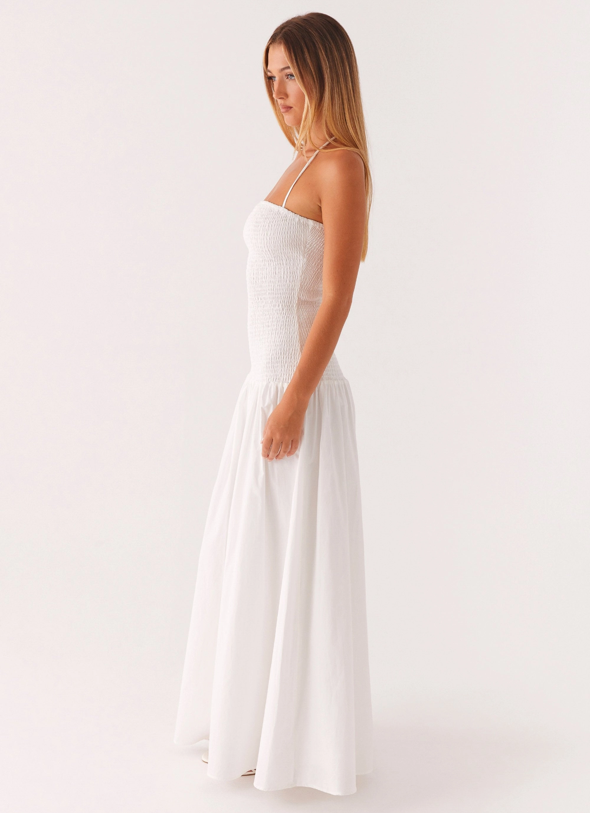 Zahra Maxi Dress - White UVProtectiveLayer Smooth Layering